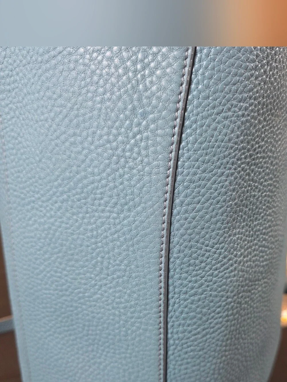 Authentic Prada Vitello Daino Blue Leather Top Handle Handbag  Comes w COA